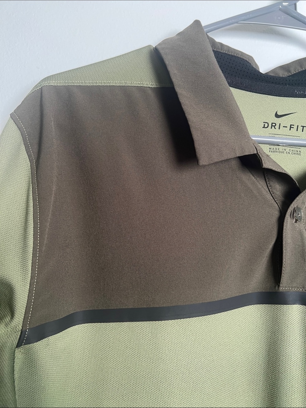Nike Olive Green & Dark Olive Striped Dri-FIT Polo - Picture 9 of 9